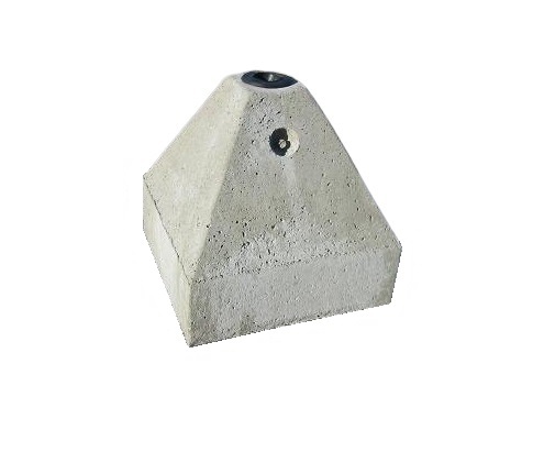 Pyramideformet løsfot i betong for Ø60 stolpe